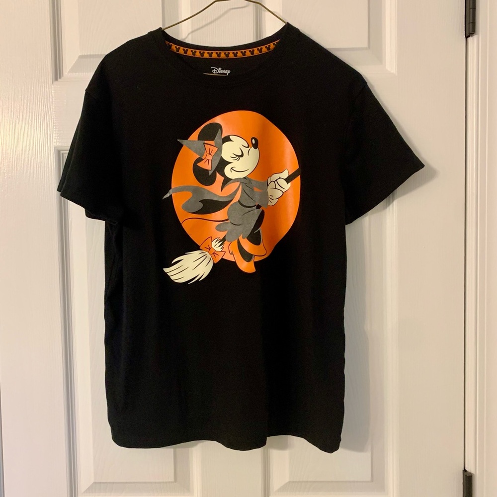 Disney Minnie Mouse Halloween Ladies Size Medium Tshirt Black/Orange